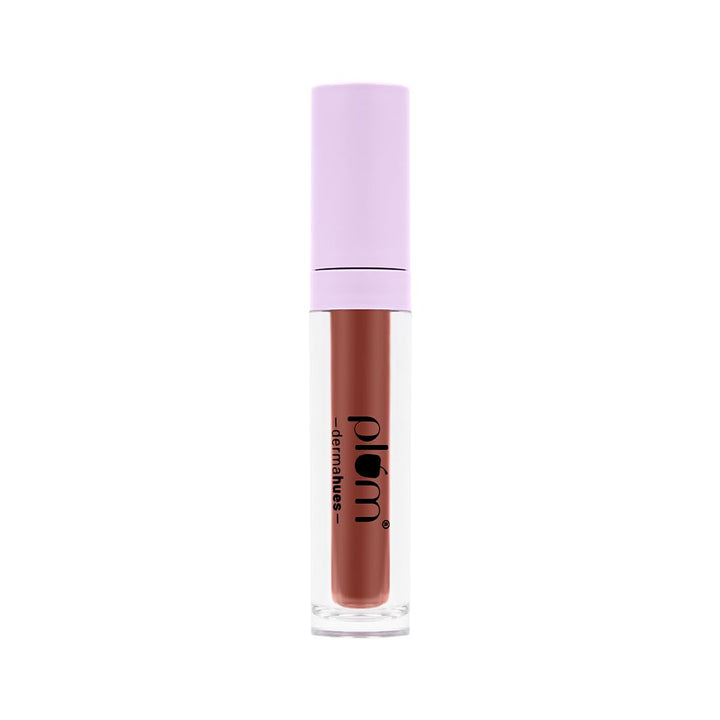 Plum Glassy Glaze Lip Lacquer - (Coral The Shots) - 3-in-1 Lipstick + Lip Balm + Gloss, 4.5 Ml