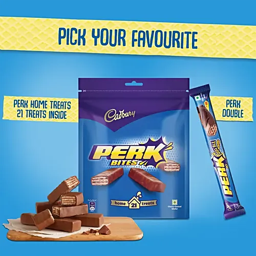 Cadbury Perk Chocolate Coated Wafer Home Treats, 115.5 g (21 pcs x 5.5 g each)