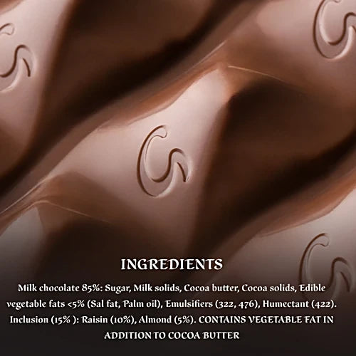 Galaxy Fruit & Nut Milk Chocolate Bar Loaded With Almonds & Raisins - 52 g