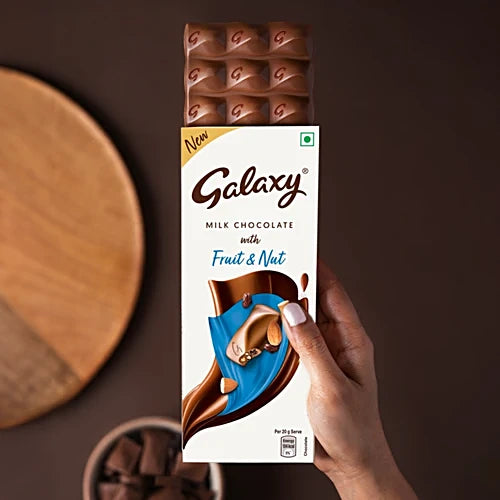 Galaxy Fruit & Nut Milk Chocolate Bar Loaded With Almonds & Raisins - 52 g