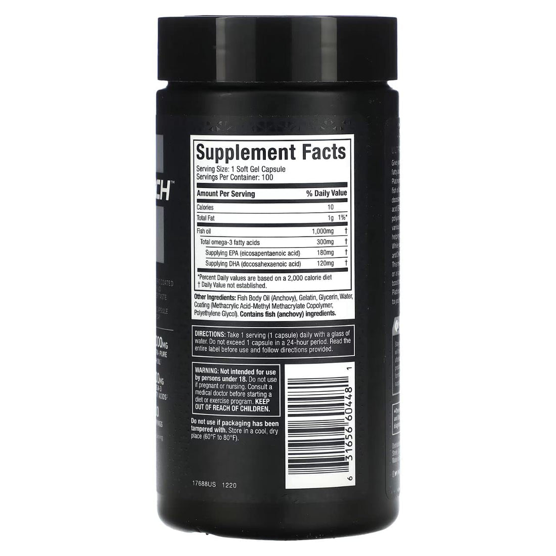 MuscleTech Platinum 100% Fish Oil Omega 3 - 100 N