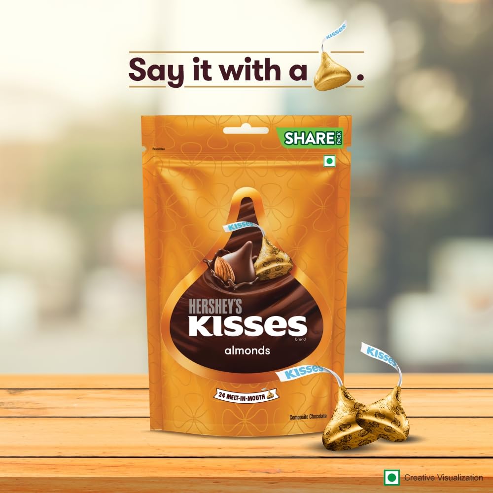 Hershey's KISSES Almonds | Melt-in-mouth Chocolates | 24 Units