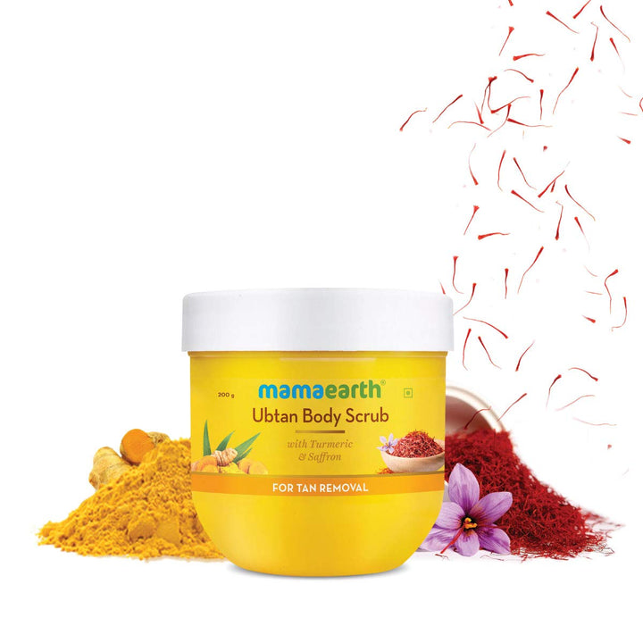 Mama Earth Ubtan Body Scrub with Turmeric & Saffron, 200 g