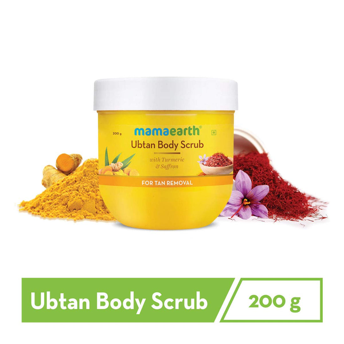 Mama Earth Ubtan Body Scrub with Turmeric & Saffron, 200 g