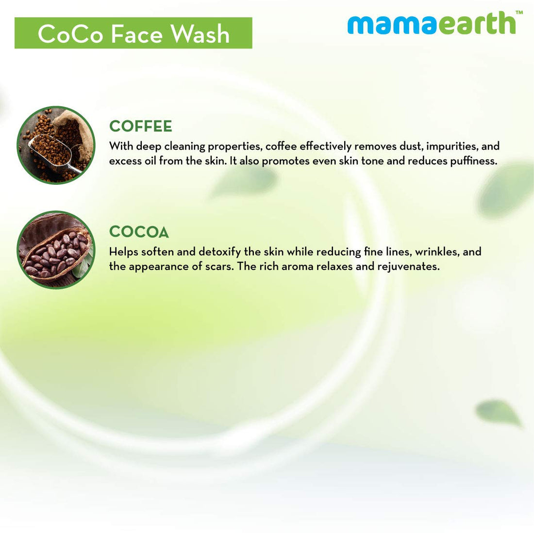 Mamaearth Coco Face Wash - Coffee & Cocoa for Energizing Cleanse (100 ML)