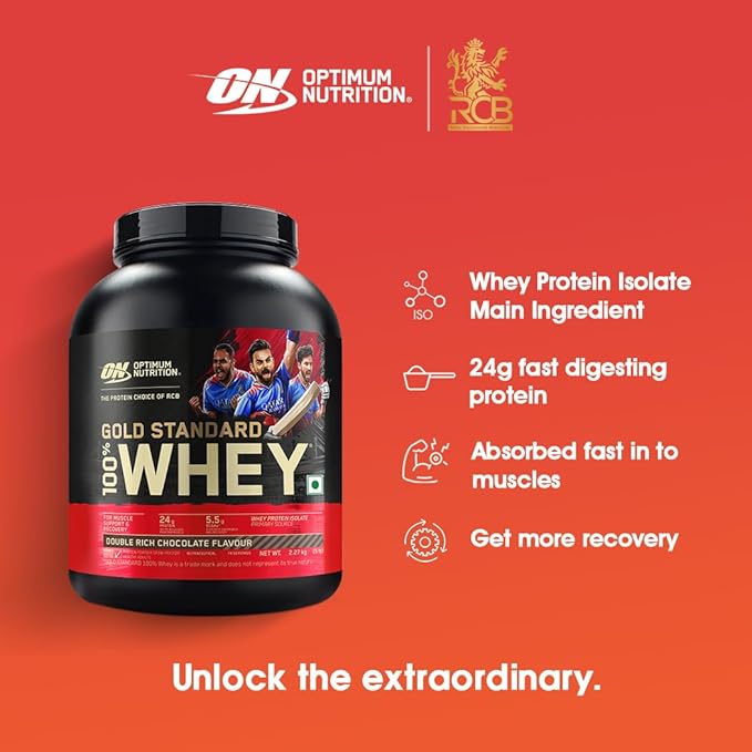Optimum Nutrition (ON) Gold Standard 100% Whey Protein Powder (2.27 kg, Double Rich Chocolate)