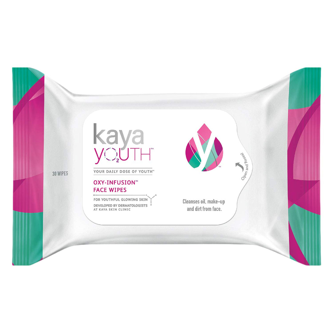 Kaya Youth Oxy-Infusion Face Wipes -Boosts Skin Oxygen - 30 WIPES