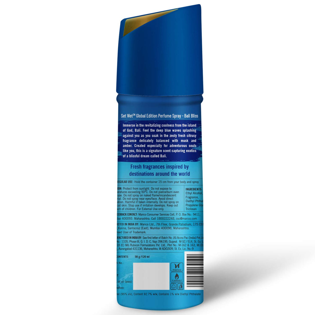 Set Wet Bali Bliss Perfume Spray, 120ml - Long-Lasting Fresh - PACK OF 2