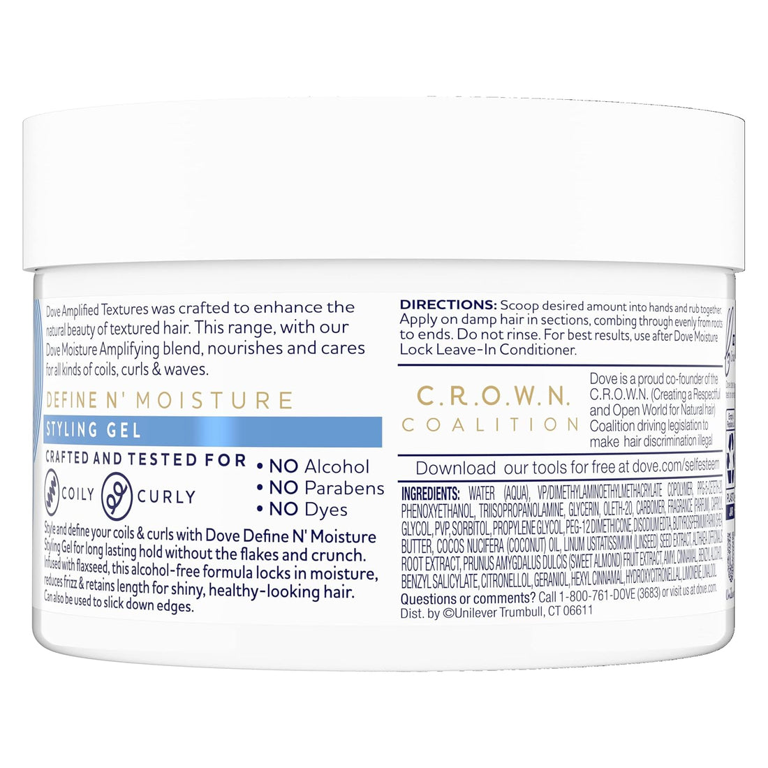 Dove Amplified Textures Define N Moisture Styling Gel For Coils & Curls (283 g)