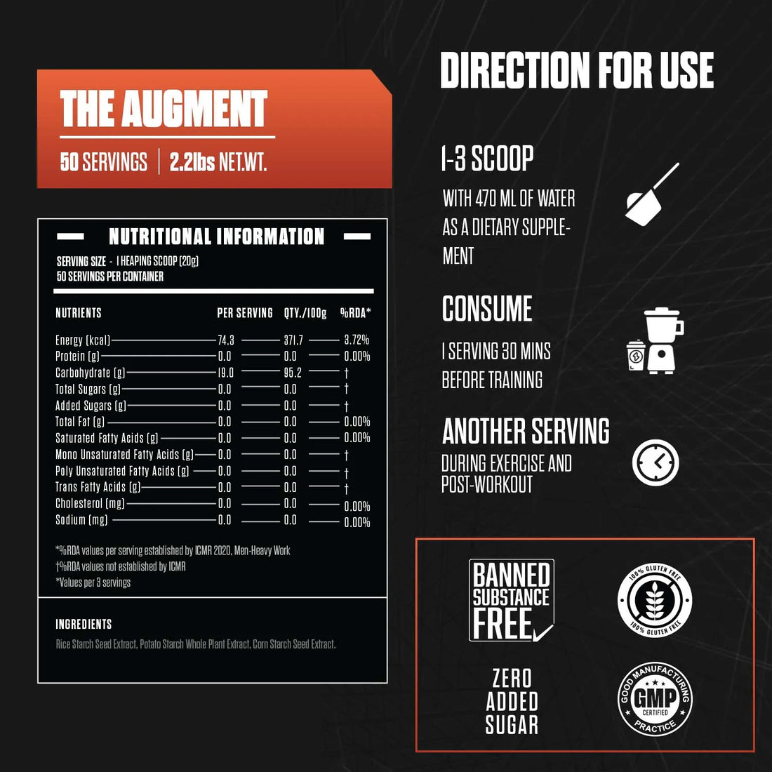 Exalt The Augment Complex Carbs (Unflavoured, 1 Kg)