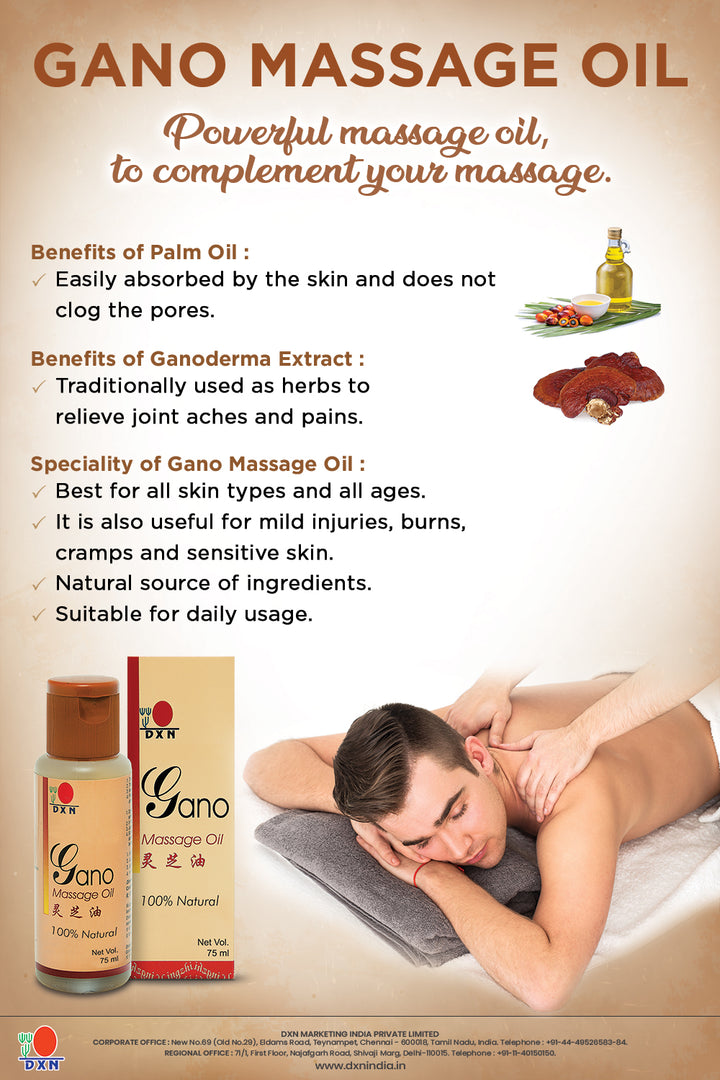 DXN Gano Massage Oil (75 Ml) - Relaxing & Nourishing with Ganoderma