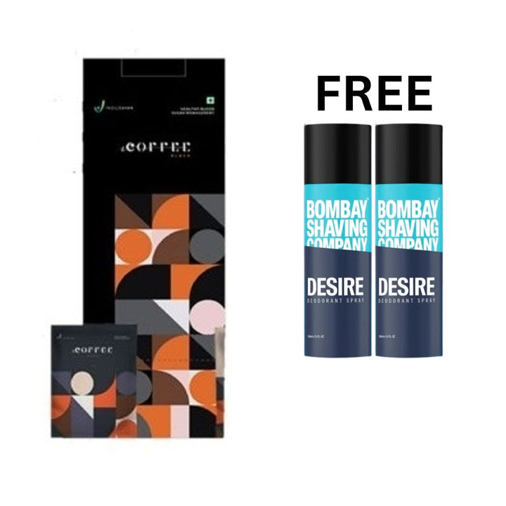 Indus Viva I Coffee Black Coffee (50 Sachets) - Free Bombay Shaving Company Deodorant x 2