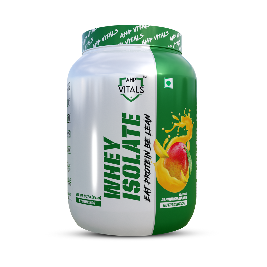 AHP Vitals Whey Isolate Alphonso Mango - 2 LBS: Pure Protein with a Tropical Twist for Optimal Results