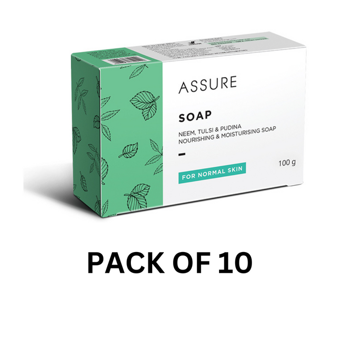 Vestige Assure Soap Neem, Tulsi & Pudina - 100g (Pack of 10)