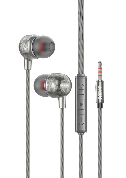 KDM M55 Stereo Earphone with Magnetic Buds Wired (Grey, In the Ear)