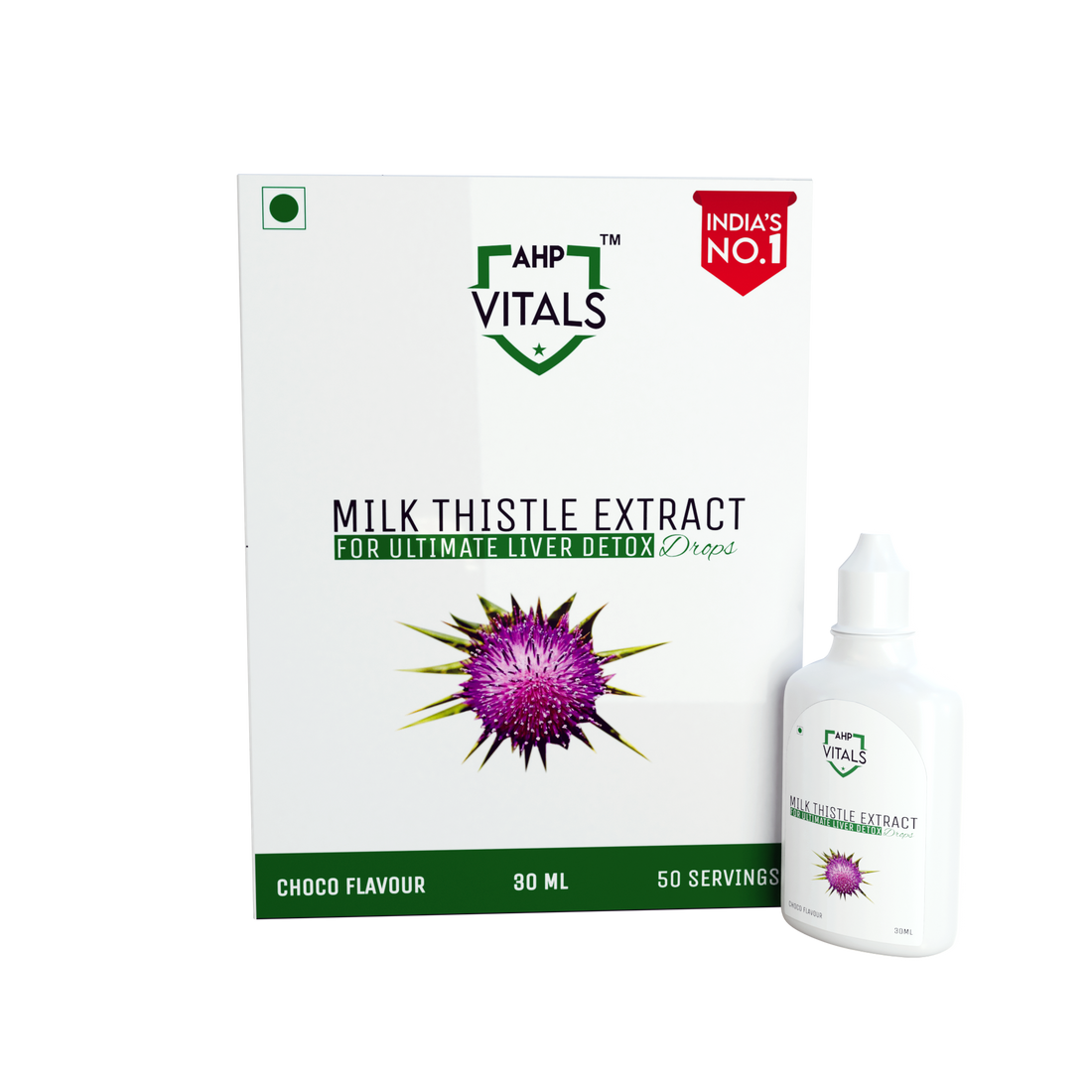 AHP Vitals Milk Thistle Extract Drops - Choco Flavour - 30 ml: Support Liver Health with a Hint of Chocolate