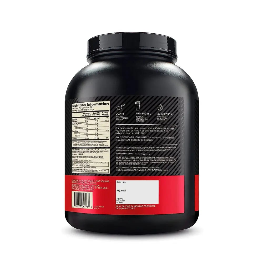 Optimum Nutrition (ON) Gold Standard 100% Whey Protein Powder (2.27 kg, Double Rich Chocolate)
