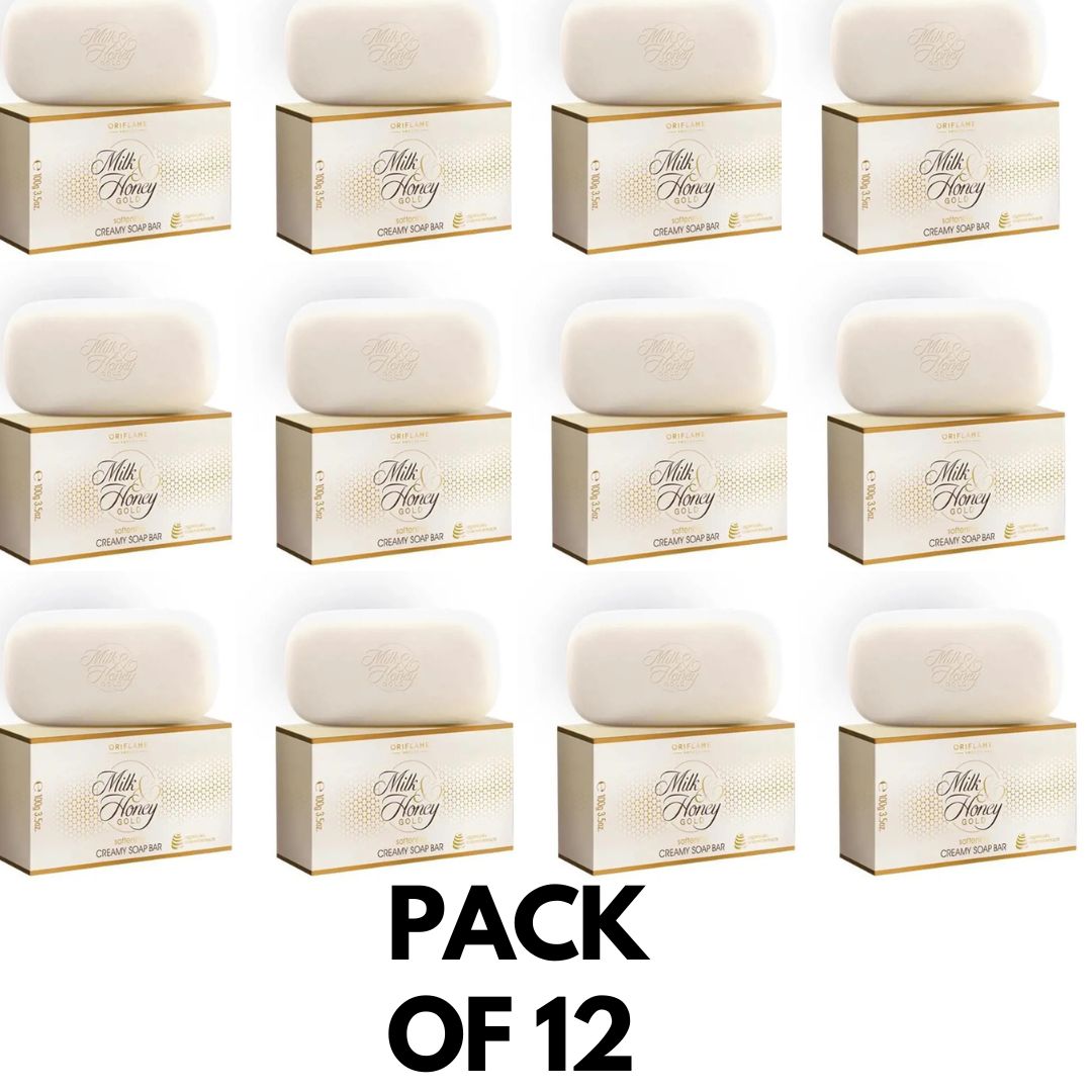 Oriflame Milk and Honey Gold Softening Creamy Soft Bar (Pack of 12) - 100gm Each