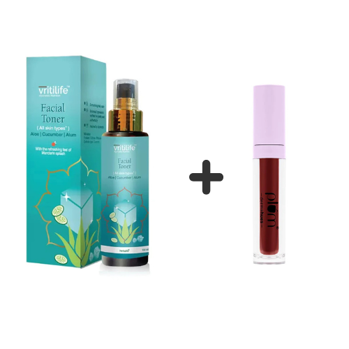 Herbalife Vritilife Facial Toner (100 ML) FREE- Plum Glassy Glaze Lip LaPlum Glassy Glaze Lip Lacquer - (Red My Mind) – 3-in-1 Lipstick, Lip Balm & Gloss