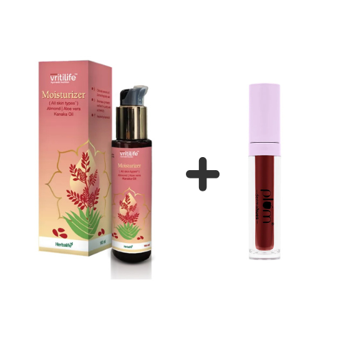 Herbalife Vritilife Moisturizer - 100 ML -FREE Plum Glassy Glaze Lip Lacquer - (Red My Mind) – 3-in-1 Lipstick, Lip Balm & Gloss
