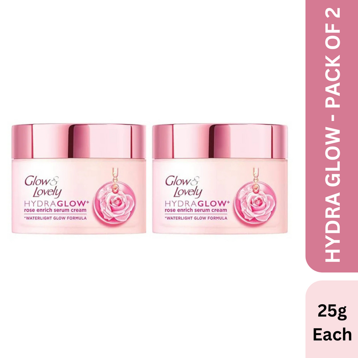 Glow & Lovely Hydra Glow, Rose Enrich Serum Cream (25g) - Pack of 2