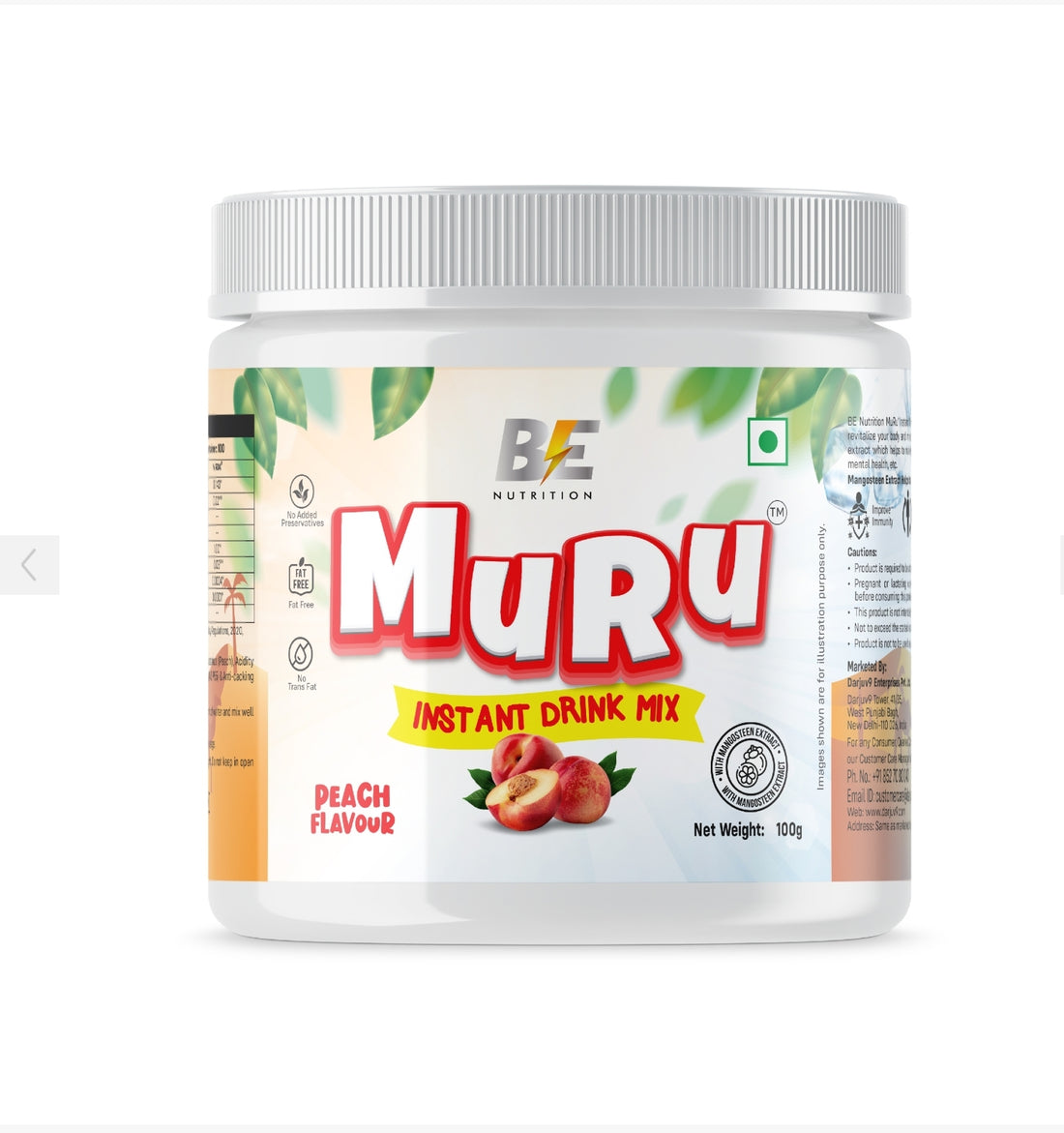 BE Nutrition Muru Instant Drink Mix - Peach (100g)