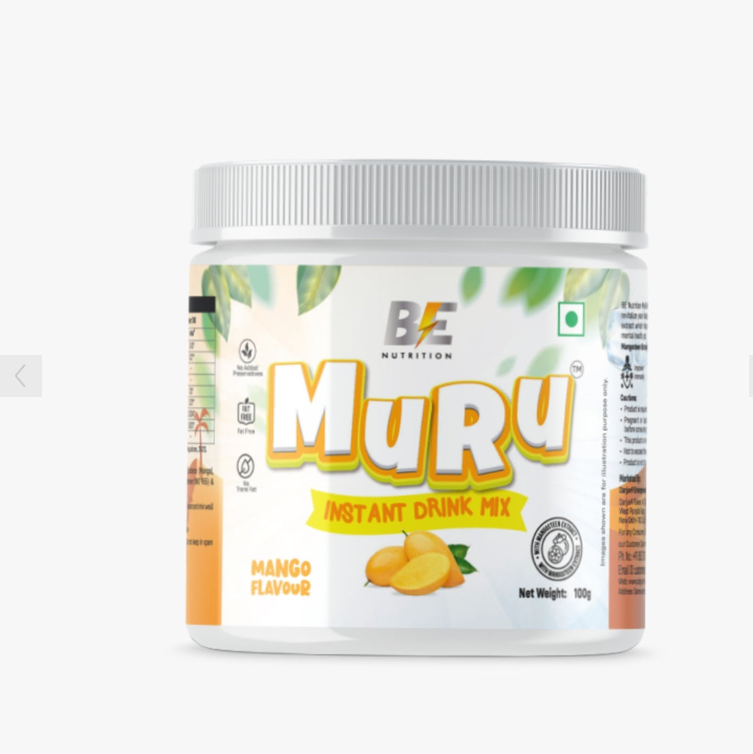 BE Nutrition Muru Instant Drink Mix - Mango (100g)