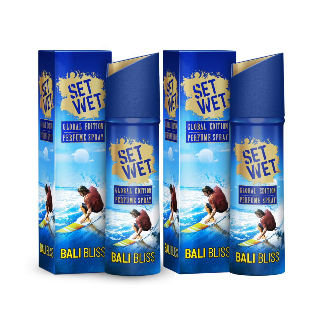 Set Wet Bali Bliss Perfume Spray, 120ml - Long-Lasting Fresh - PACK OF 2