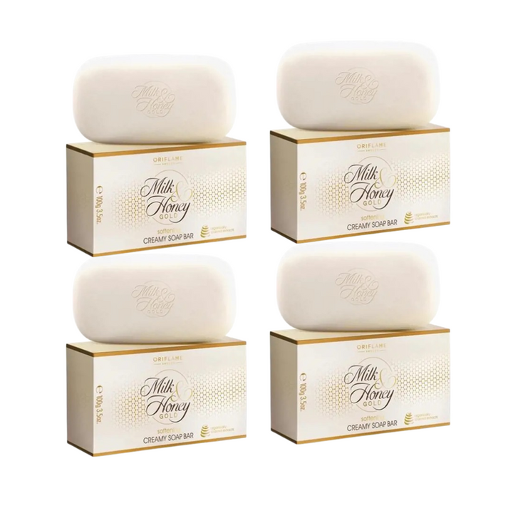 Oriflame Milk and Honey Gold Softening Creamy Soft Bar Soap (Pack of 4) - 100gm Each