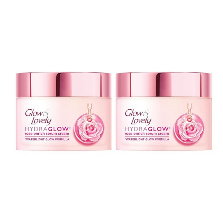 Glow & Lovely Hydra Glow, Rose Enrich Serum Cream (25g) - Pack of 2