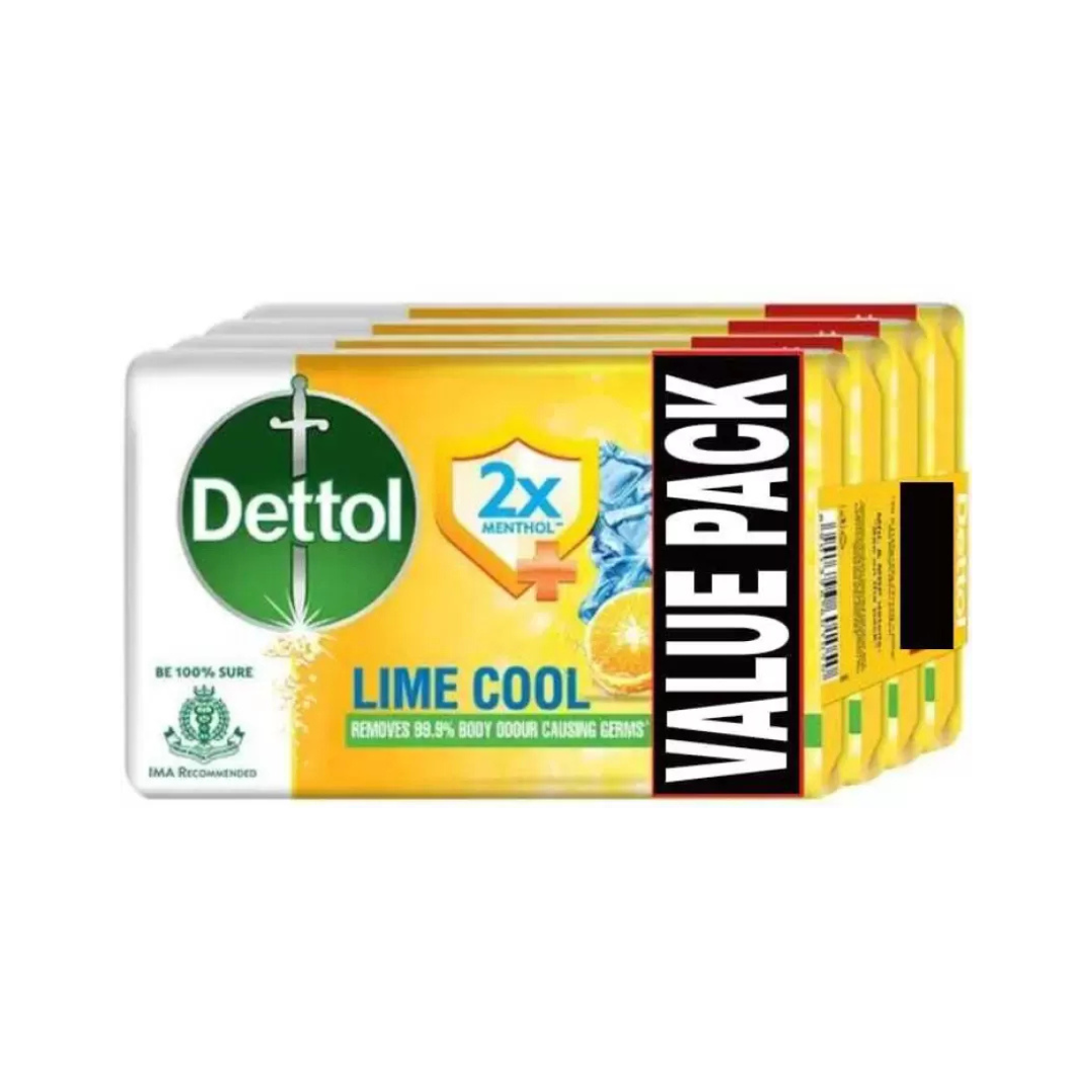 Dettol Lime Cool Bathing Soap Bar (60g) - 2x Menthol Long Lasting