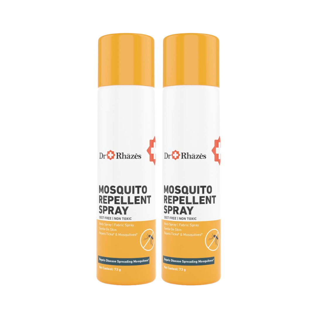 Dr Rhazes Mosquito Repellent Spray for Body and Fabrics (Safe for Kids and Adults) - 73g - PACK OF 2