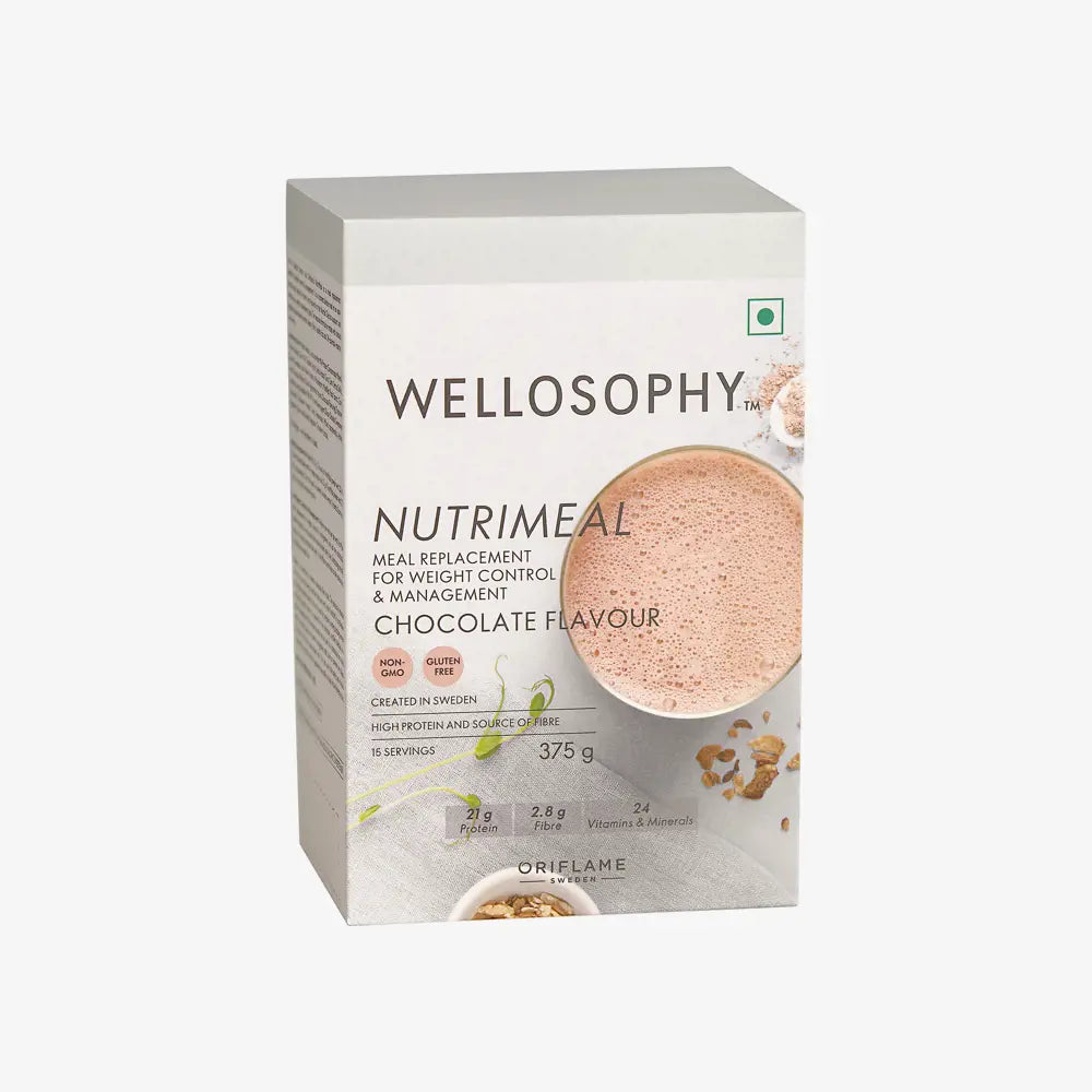 ORIFLAME Wellosophy NutriMeal Chocolate Flavour – Delicious & Nutritious Meal Replacement (375 g)