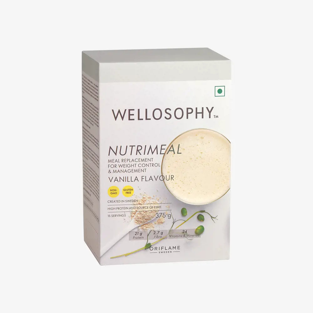 ORIFLAME Wellosophy NutriMeal Vanilla Flavour – Delicious & Nutritious Meal Replacement (375 g)