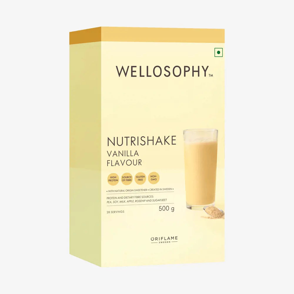 ORIFLAME Wellosophy Nutrishake Natural Vanilla Flavour – Delicious & Nutritious Protein Shake (500 g)