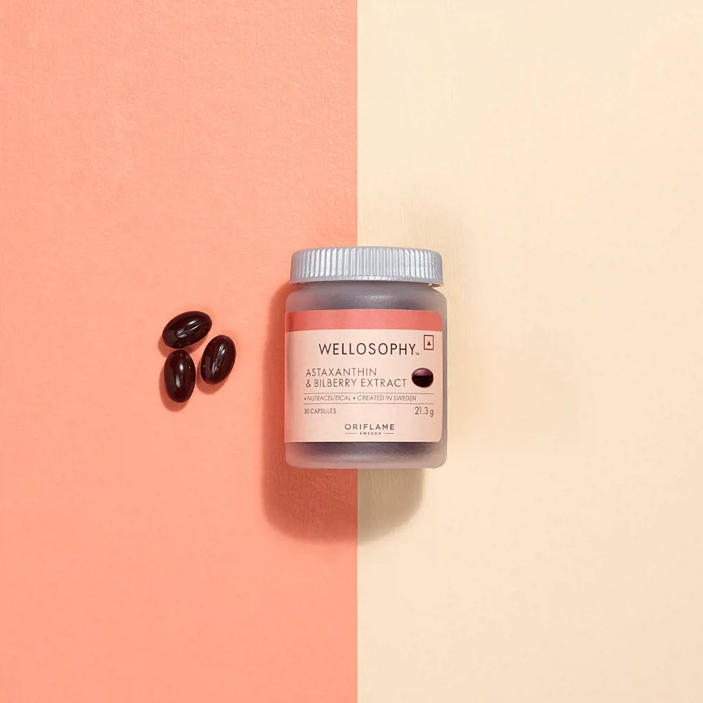 ORIFLAME Wellosophy Astaxanthin & Bilberry Extract – Powerful Antioxidant Support (30 N)