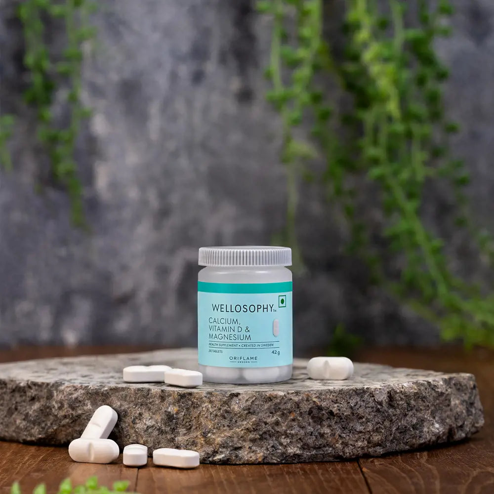 ORIFLAME Wellosophy Calcium, Vitamin D & Magnesium – Essential Support for Bones & Teeth (30 N)