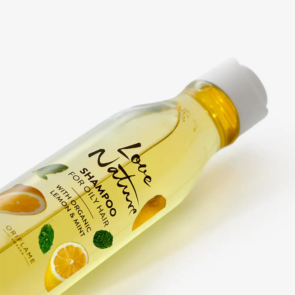 Oriflame Love Nature Shampoo for Oily Hair | Organic Lemon & Mint Formula for Fresh, Clean Hair - 250 ML