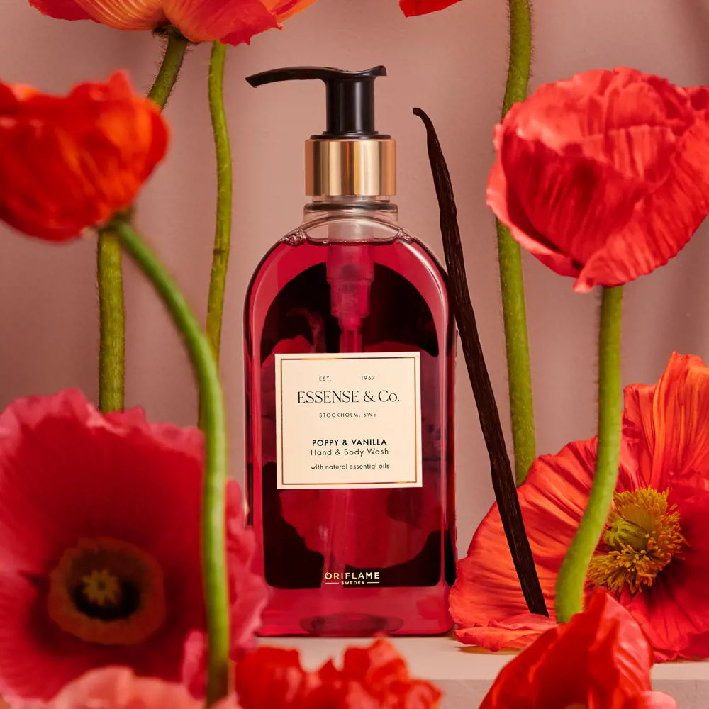 ORIFLAME  Essense & Co. Poppy & Vanilla Hand & Body Wash | Luxurious Cleanse with Floral Elegance -300ml
