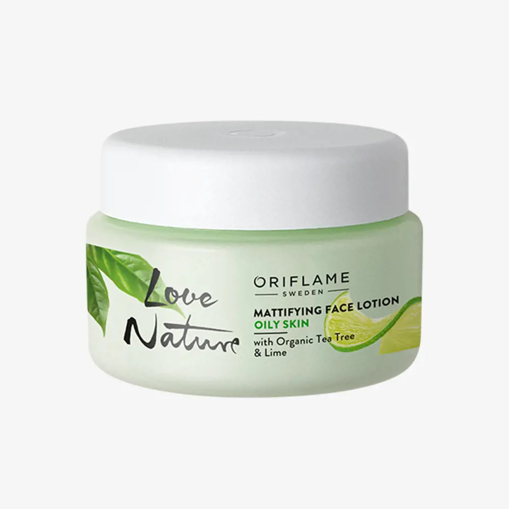 Oriflame Love Nature Mattifying Face Lotion | Organic Tea Tree & Lime for Oil-Free, Clear Skin - 50 ML
