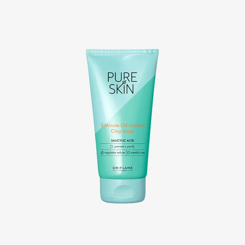 ORIFLAME Pure Skin 5-Minute Oil-Control Clay Mask – Quick & Effective Care (50 ML)