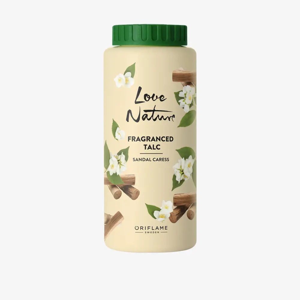 ORIFLAME Love Nature Fragranced Talc Sandal Caress | Soothing Freshness with Elegant Aroma - 100g - Pack of 3