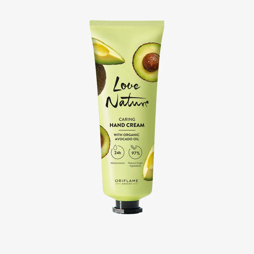 ORIFLAME Love Nature Caring Hand Cream | Organic Avocado Oil for Soft, Hydrated Hands - 75 ML