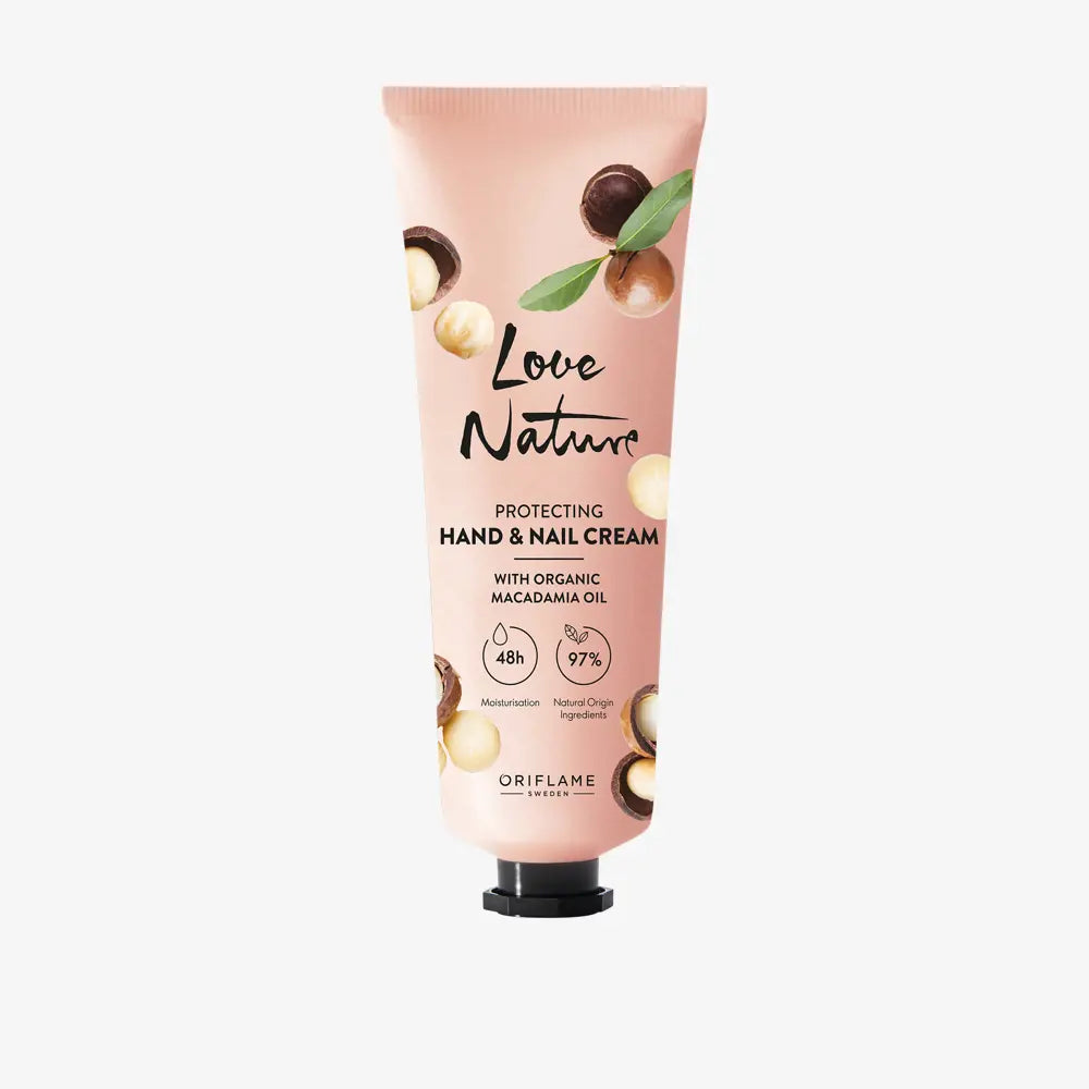 ORIFLAME Love Nature Protecting Hand & Nail Cream | Organic Macadamia Oil for Strong, Hydrated Hands - 75 ML