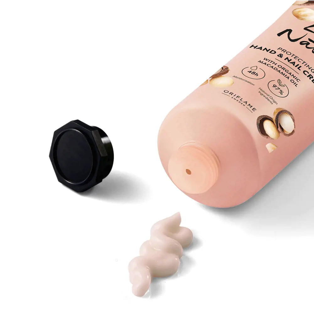 ORIFLAME Love Nature Protecting Hand & Nail Cream | Organic Macadamia Oil for Strong, Hydrated Hands - 75 ML