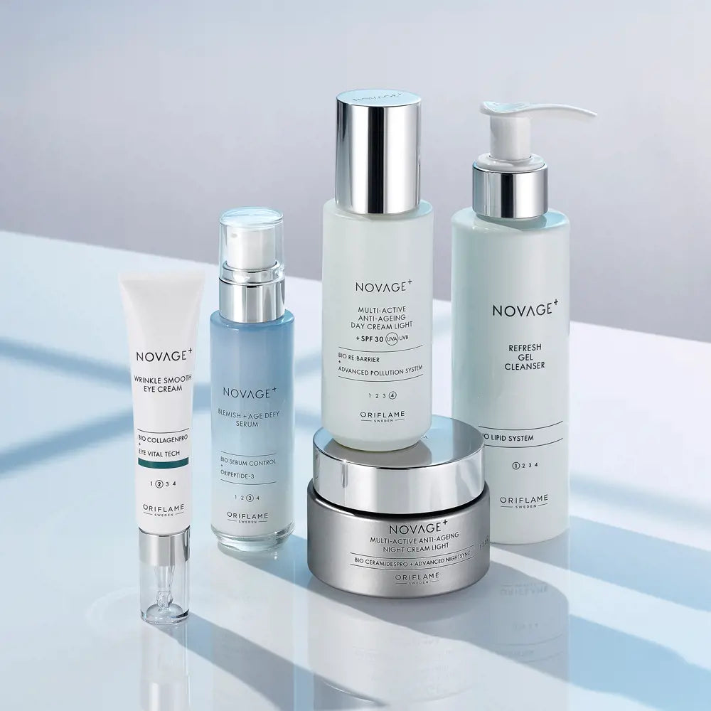 ORIFLAME Novage+ Blemish + Age Defy Routine Light – Clearer, Youthful Skin (5 Pcs)