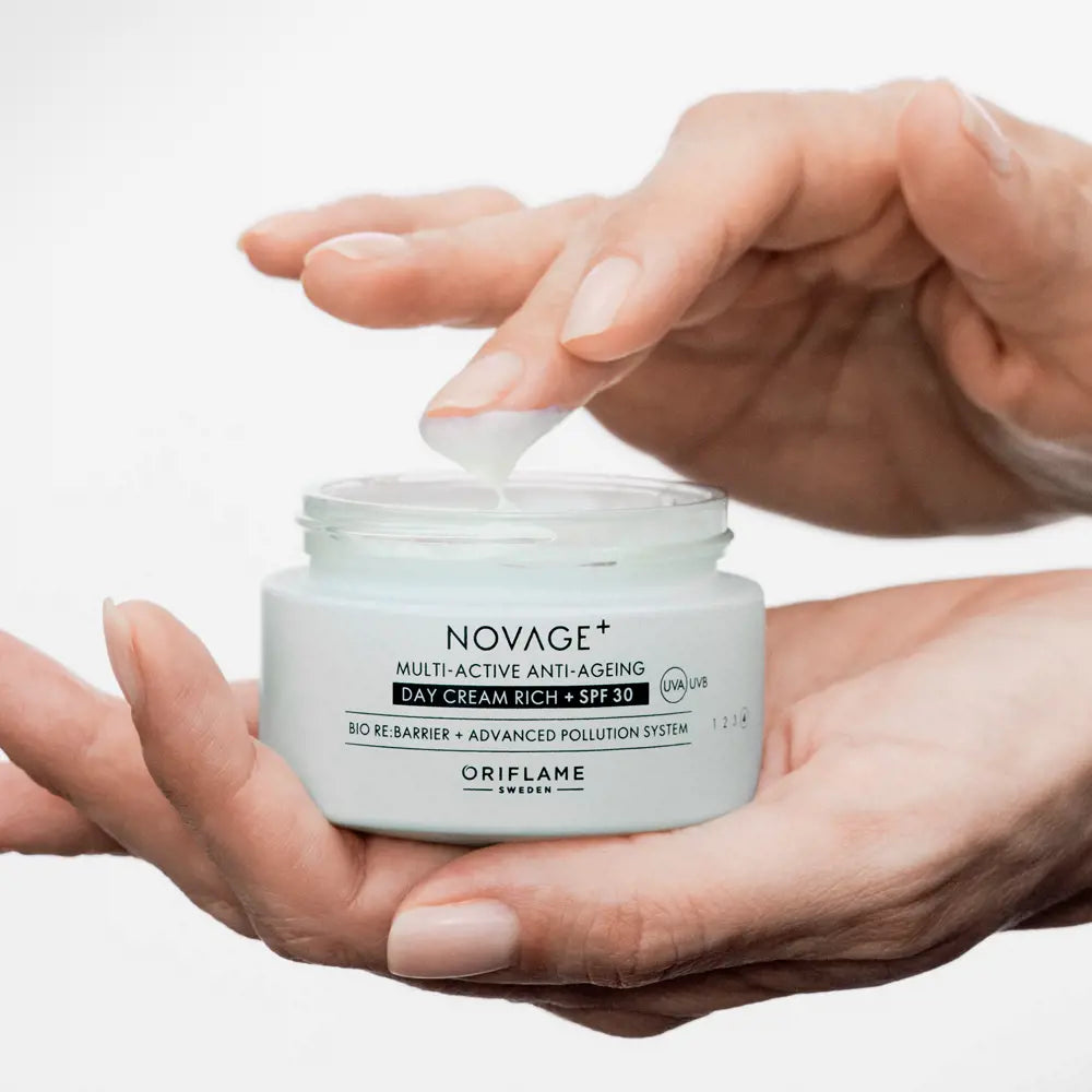 ORIFLAME Novage+ Multi-Active Anti-Ageing Day Cream Rich SPF 30 – Comprehensive Daytime Care (50 ML)