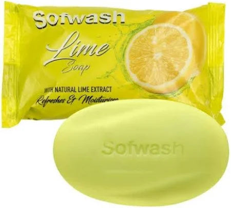 MODICARE Sofwash Lime Soap: Refreshing Clean with an Uplifting Citrus Scent 4 Unit x 75 g each-(PACK OF 2)