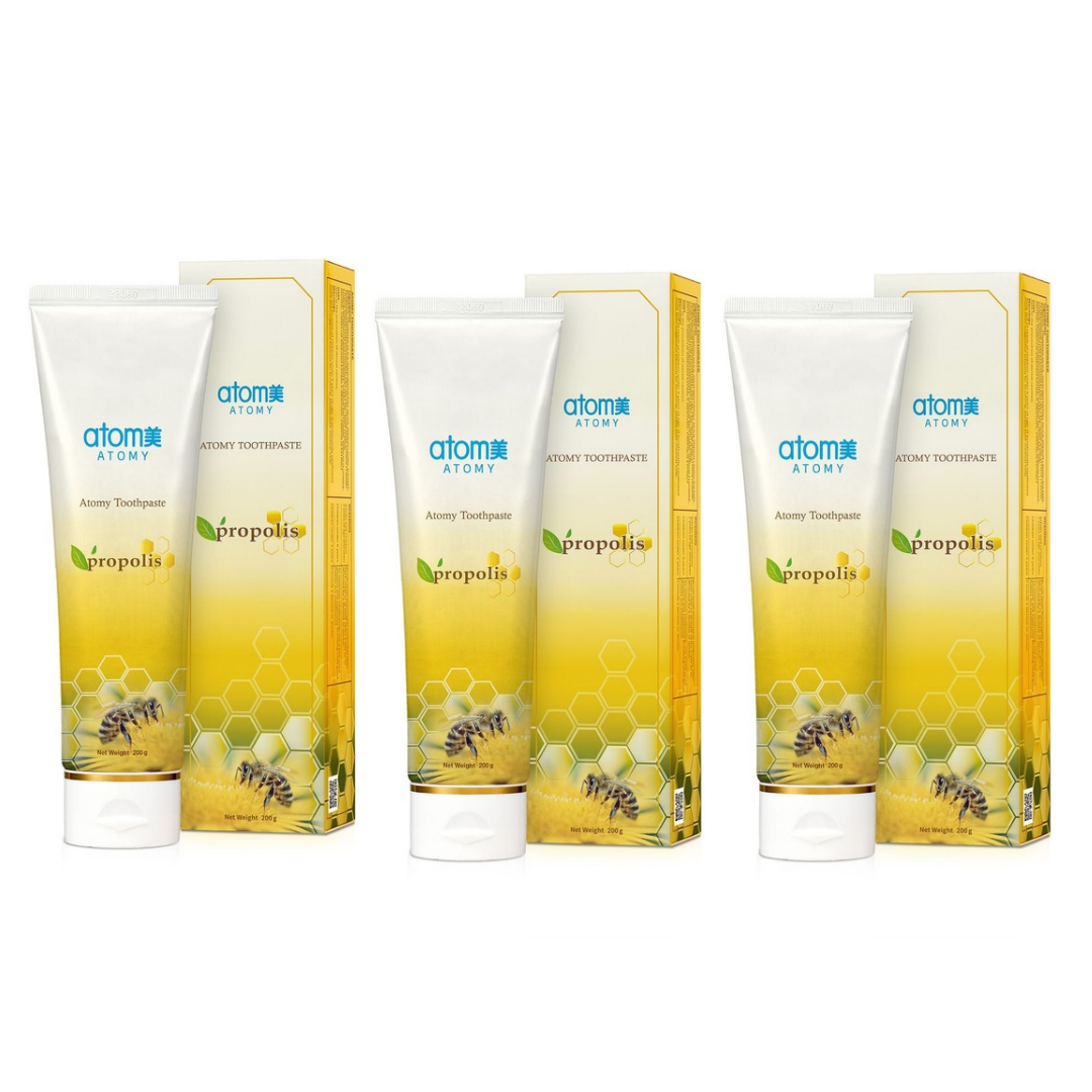 Atomy Propolis Toothpaste (200g x 3) – Natural Bee Propolis & Green Tea Extract for Tartar Control, Gum Care & Long-Lasting Fresh Breath