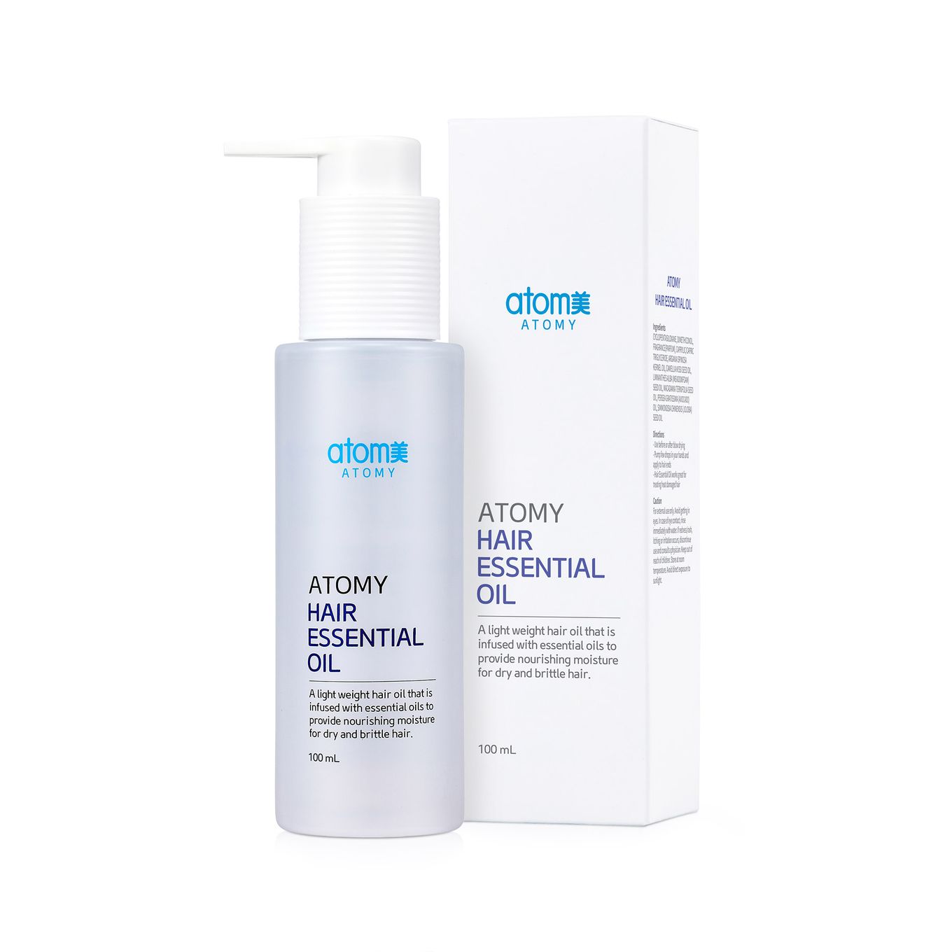 Atomy Hair Essential Oil (100ml) – Lightweight Leave-In Serum with 6 Botanical Oils (Argan, Jojoba, Camellia) for Frizz Control & Glossy Shine